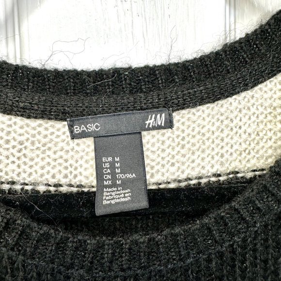 H&M Striped Knit Mohair-Blend Sweater M - Picture 4 of 10